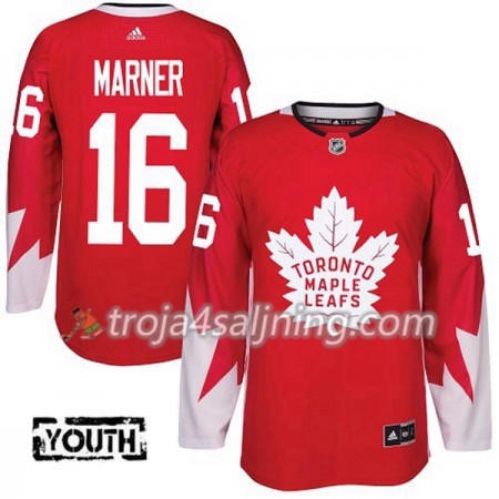 Toronto Maple Leafs tröja Mitchell Marner 16 Röd 2017-2018 Adidas Alternate Authentic - NHL Tröjor Barn